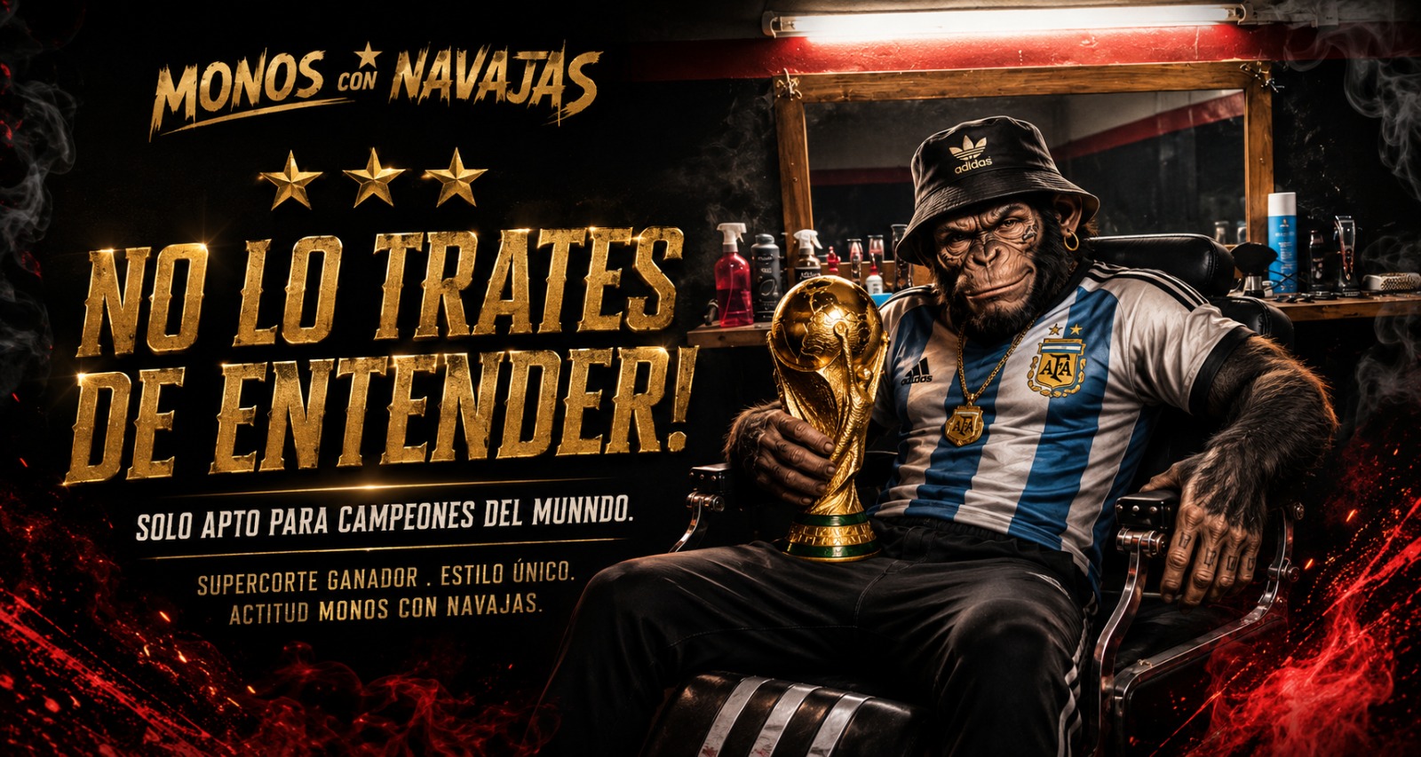 Barbero profesional – Monos con Navajas
